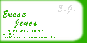 emese jencs business card